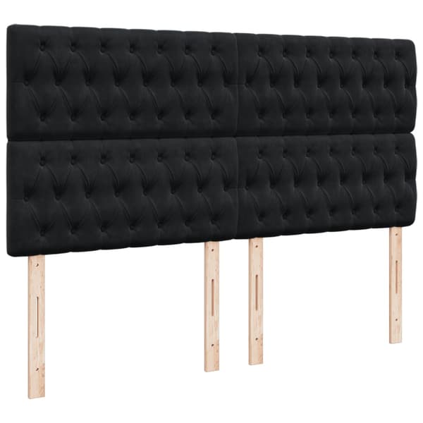 Ramsäng med madrass svart 200x200 cm sammet