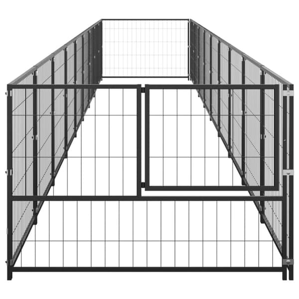 Hundgård svart 9 m² stål
