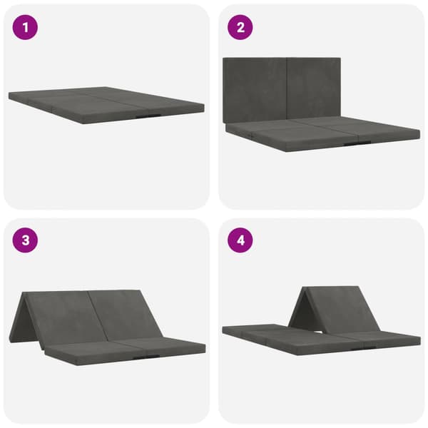 Fällbar Soffbed 140 x 67 x 45 cm Mörkgrå