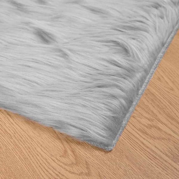 Fuskfäll matta TAFALLA Grå 240 x 240 cm Polyester
