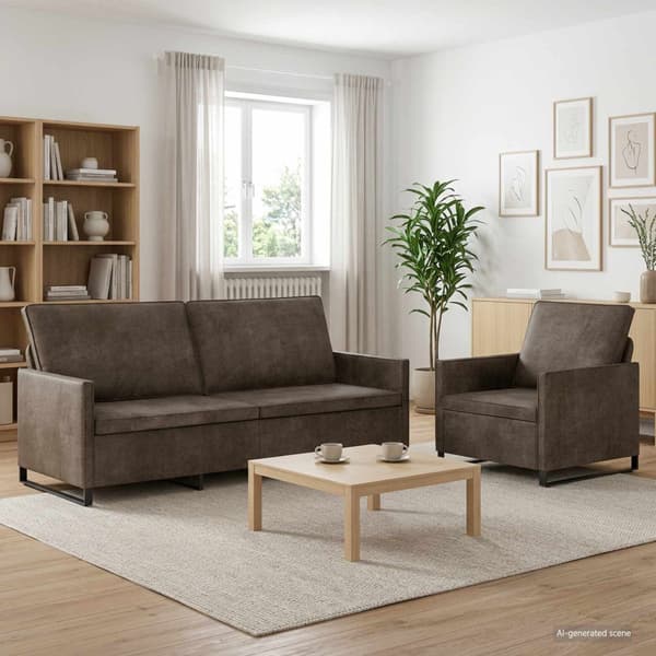 Soffset 2 pcs Mörkgrå Faux mockatyg