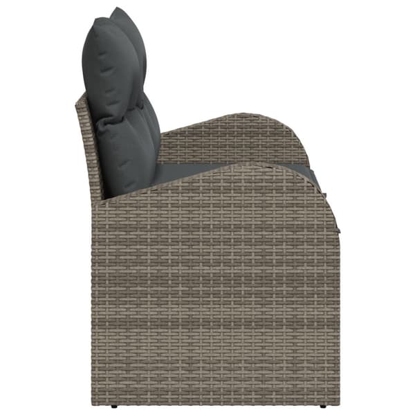 Trädgårdsoffa med kudde Grå 124 x 62 x 69 cm konstrotting