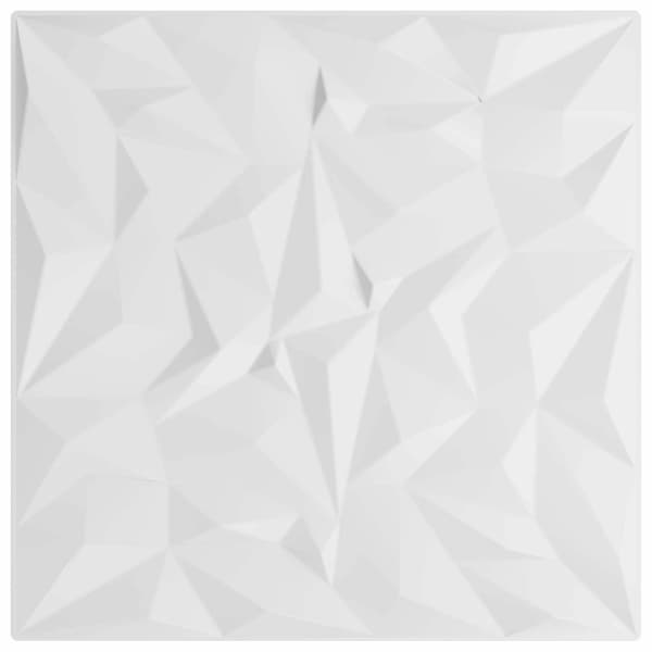Väggpaneler 12 pcs Vit 50 x 50 cm XPS Skum