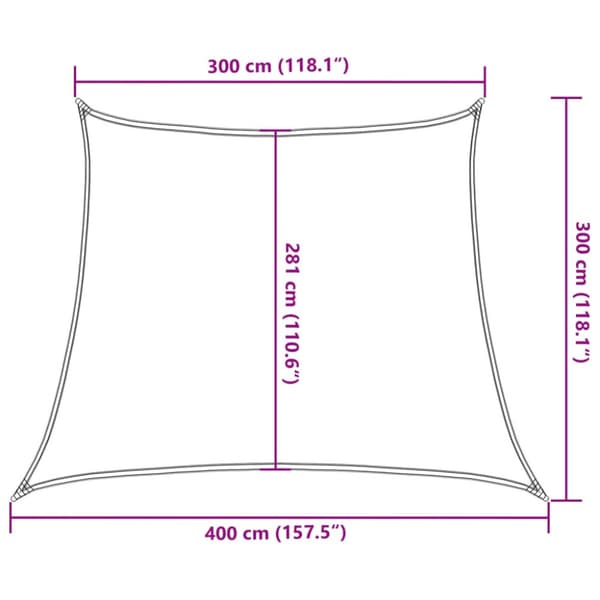 Solsegel 160 g/m² gräddvit 3/4x3 m HDPE