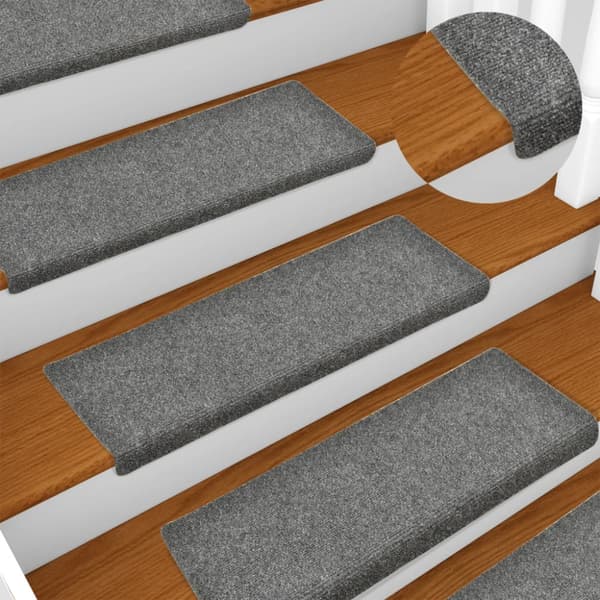 Trappmattor självhäftande 5 st 65x21x4 cm ljusgrå rektangulär kant