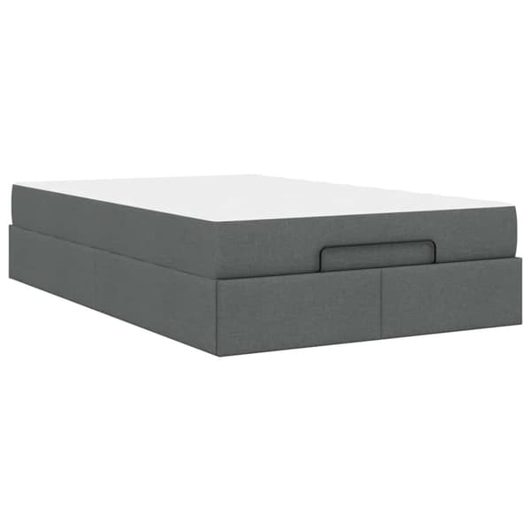 Sängram med madrass 2 pcs Dämpad Grå tyg