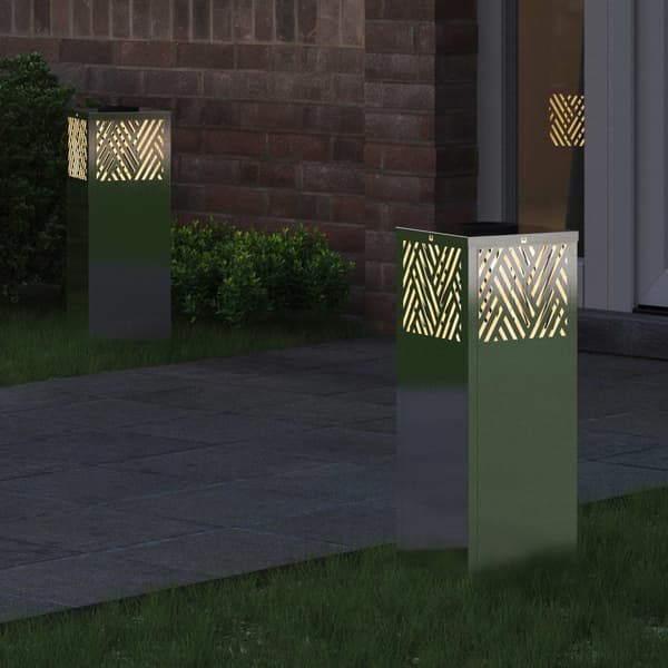 Solar LED Stig Ljus 2 pcs Silver Rostfritt stål