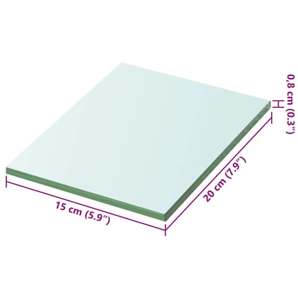 Hyllplan glas genomskinlig 20x15 cm