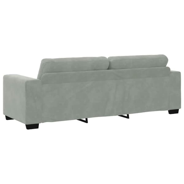 3-sitssoffa ljusgrå 220x78x80 cm sammet