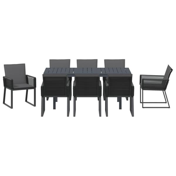 Trädgårdsmöbelset 9 pcs Antracit konstrotting