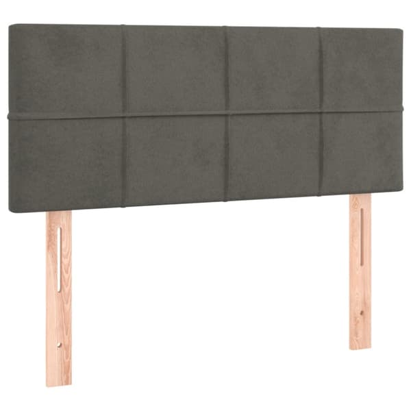 Ramsäng med madrass mörkgrå 100x200 cm sammet