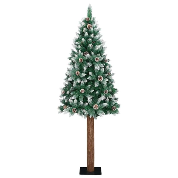 Smal julgran Grön 180 cm PVC och solid furu