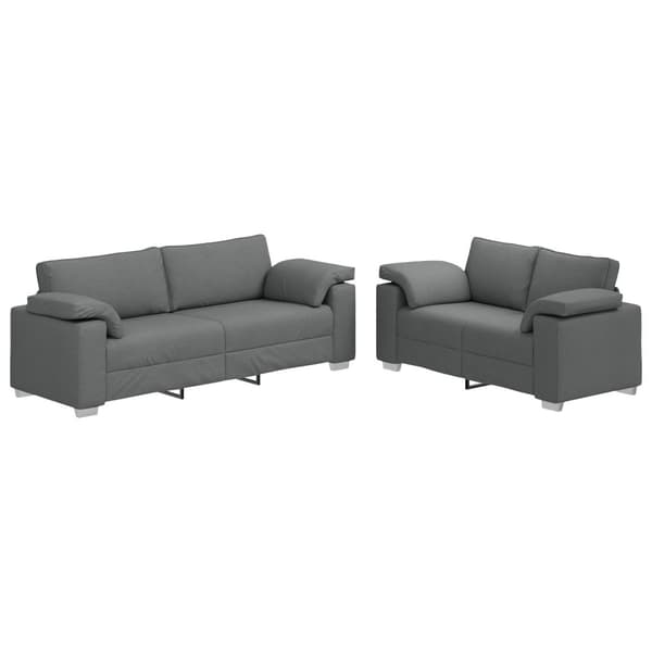 Soffa 2 pcs Mörkgrå 219 x 80 x 82 cm tyg
