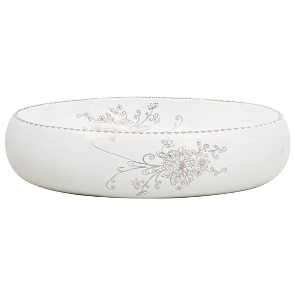 Handfat vit oval 59x40x15 cm keramik
