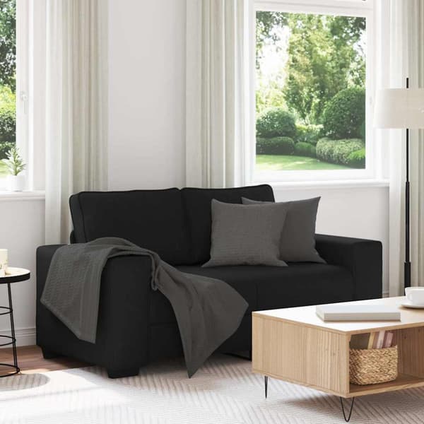 2-sitssoffa svart 160x77x82 cm tyg