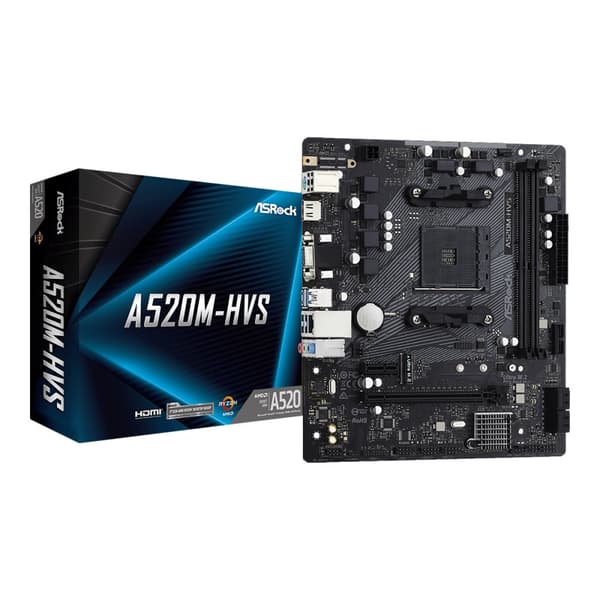 ASRock A520M-HVS - moderkort - micro ATX - Socket AM4 - AMD A520