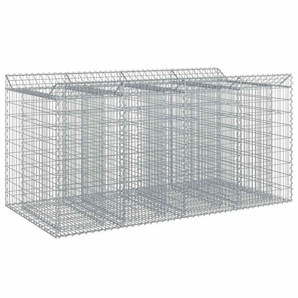 Gabion upphöjd säng 2 pcs Silver