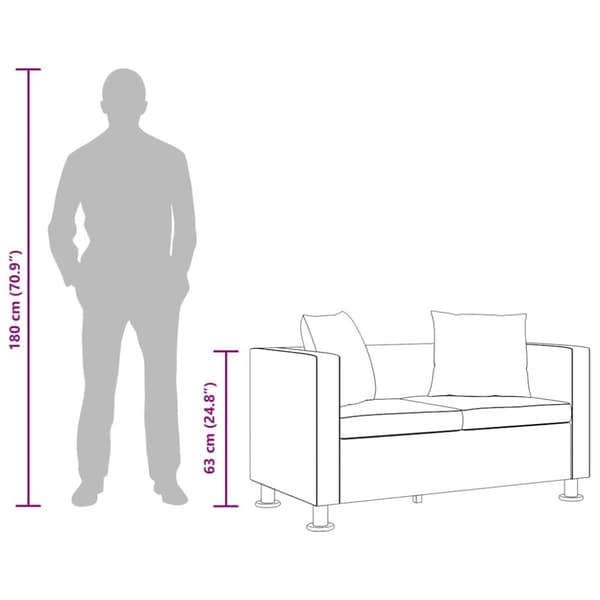Soffa 2-sits konstläder svart
