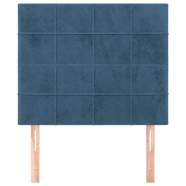 Sänggavel mörkblå 100x5x118/128 cm sammet