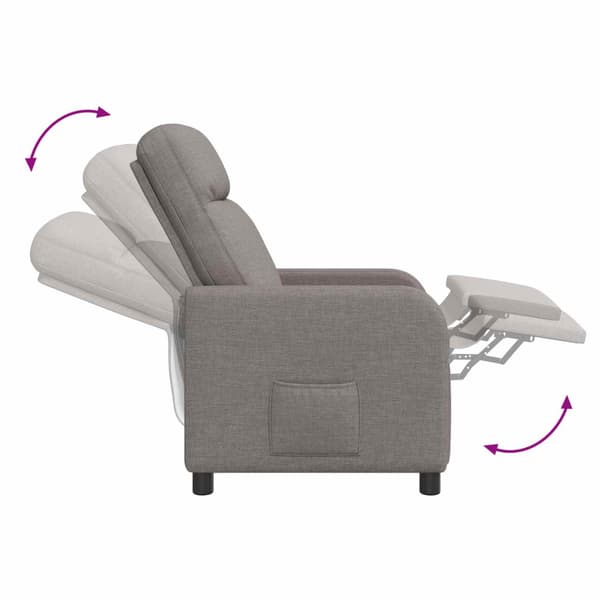 Massagefåtölj Taupe Tyg