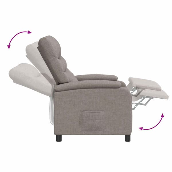 Recliner Taupe Tyg