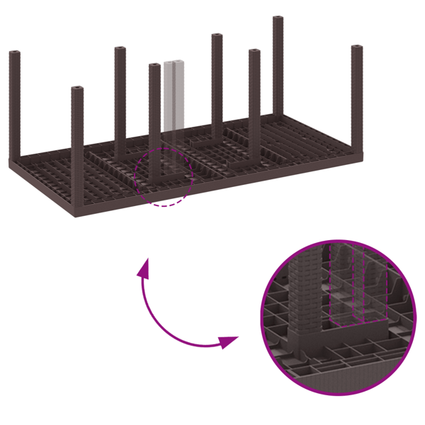 Trädgårdsmöbelset 7 pcs Brun Polypropylen