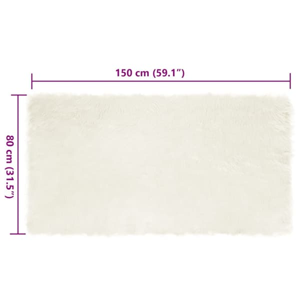 Fuskfäll matta TAFALLA Vit 80 x 150 cm Polyester