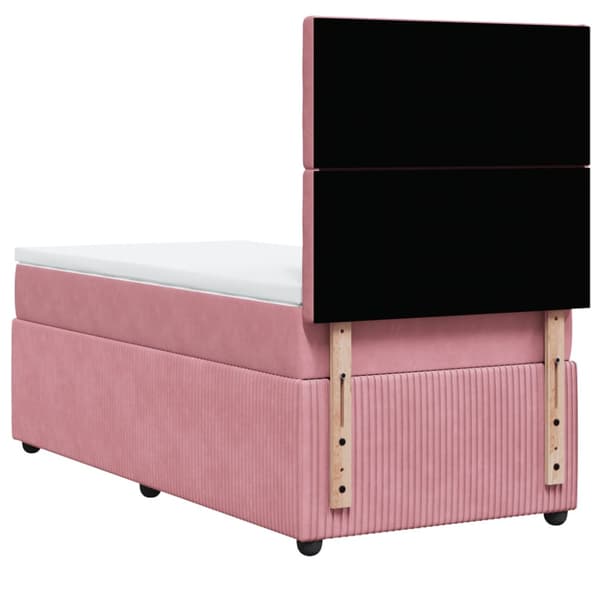 Ramsäng med madrass rosa 90x200 cm sammet