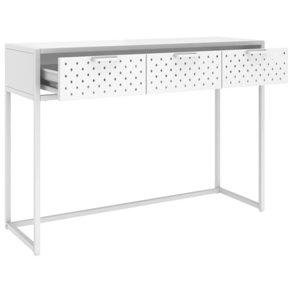 Konsolbord vit 106x35x75 cm stål