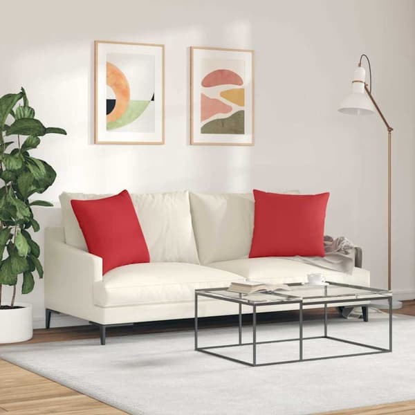 Sofakuddar 2 pcs Röd 50 x 50 cm tyg
