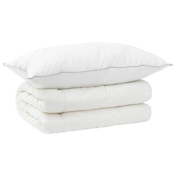 Täcke och kudde set 2 st 140x200 cm Vinter 450 GSM Ull Vit