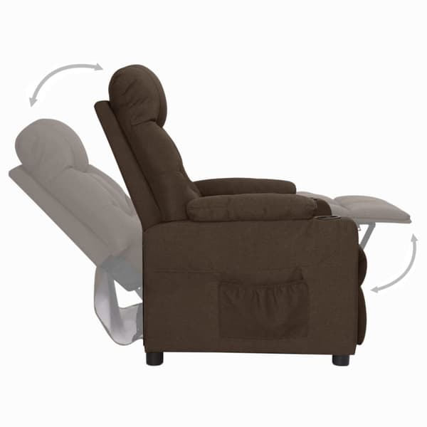 Reclinerfåtölj mörkbrun tyg