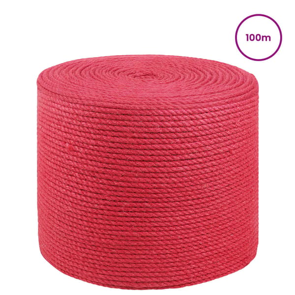 Juterep 2 pcs Röd 100% Tossa jute