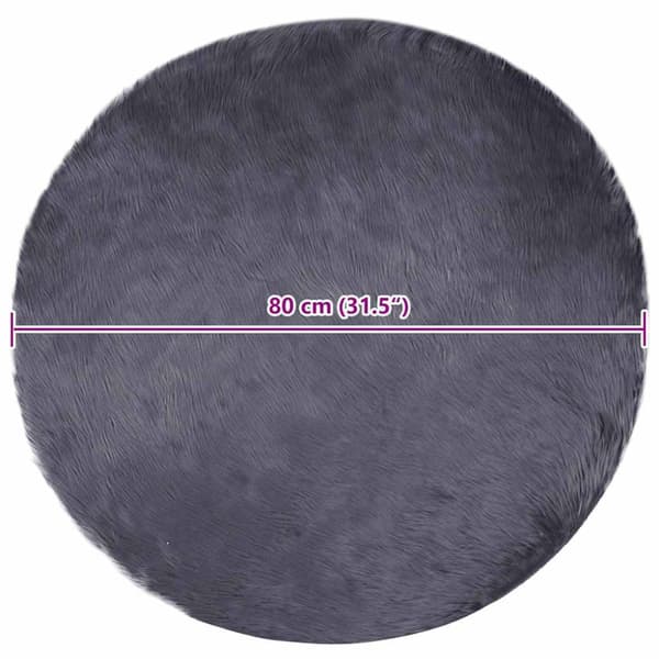 Fuskfäll matta TAFALLA Antracit Ø 80 cm Polyester