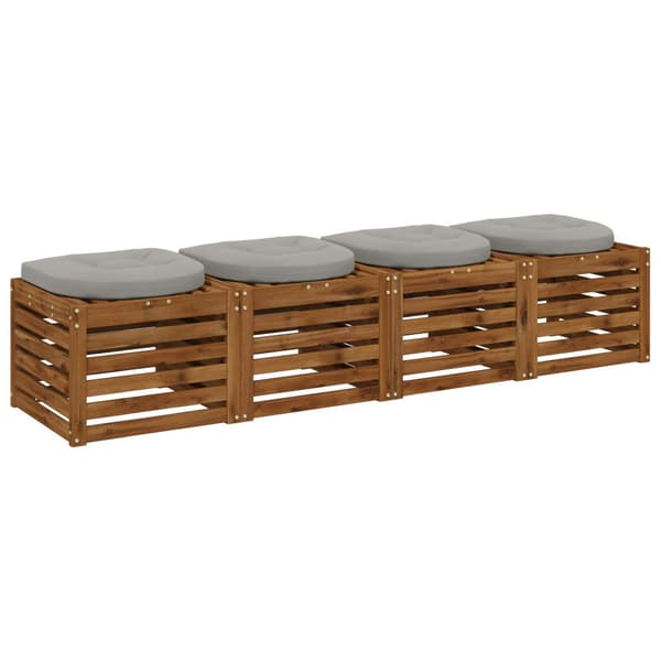 4-delade Sittdynor 4 st 100% Polyester Grå 40 x 40 x 5 cm