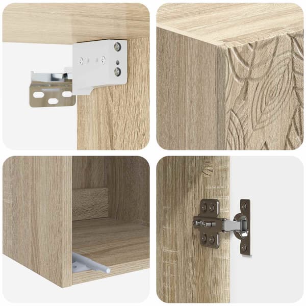Skåpset 2 pcs Sonoma-ek Konstruerat trä