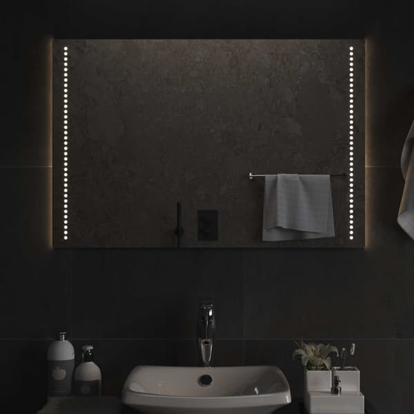LED Badrumsspegel Transparent 90 x 60 cm härdat glas