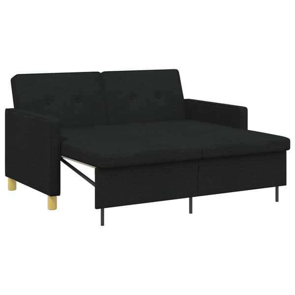 Pull Out Sofa Bed Svart Tyg