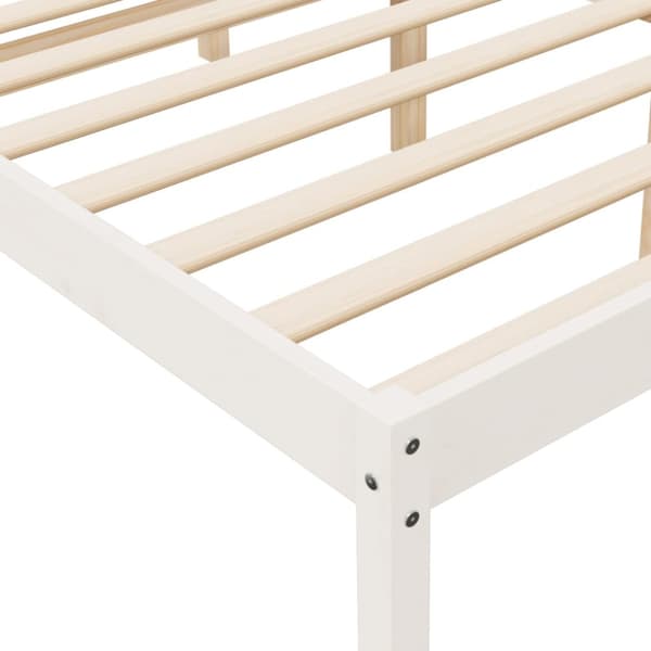 Säng vit 90x190 cm massiv furu