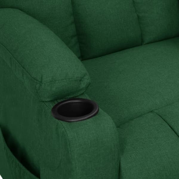 Reclinerfåtölj mörkgrön tyg