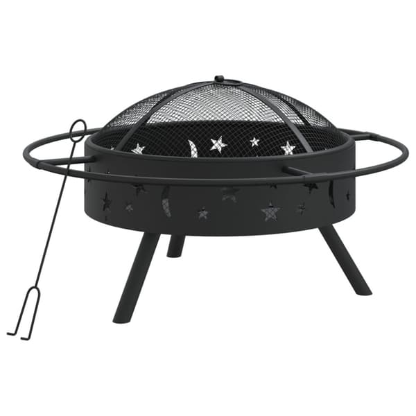 Eldstad med eldgaffel 70 cm XXL stål