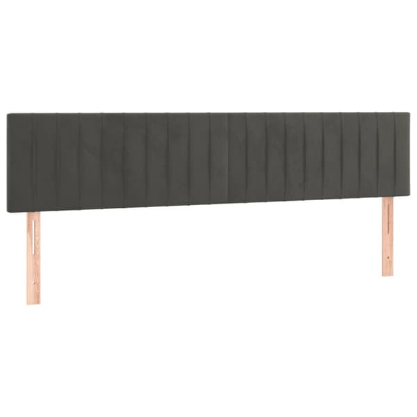 Ramsäng med madrass & LED mörkgrå 120x190 cm sammet