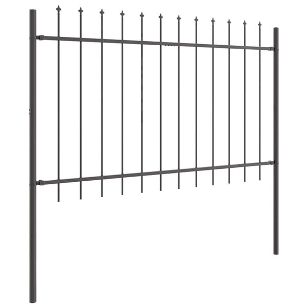 Trädgårdsstängsel 6 pcs Grå 10,2 x 1,2 m Pulverlackerad stål