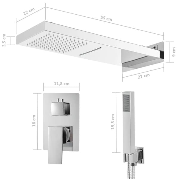 Duschsystem rostfritt stål 201 silver