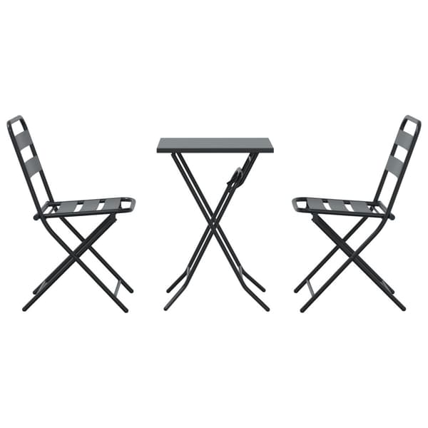 Trädgårds Bistro Set 3 pcs Antracit Stål