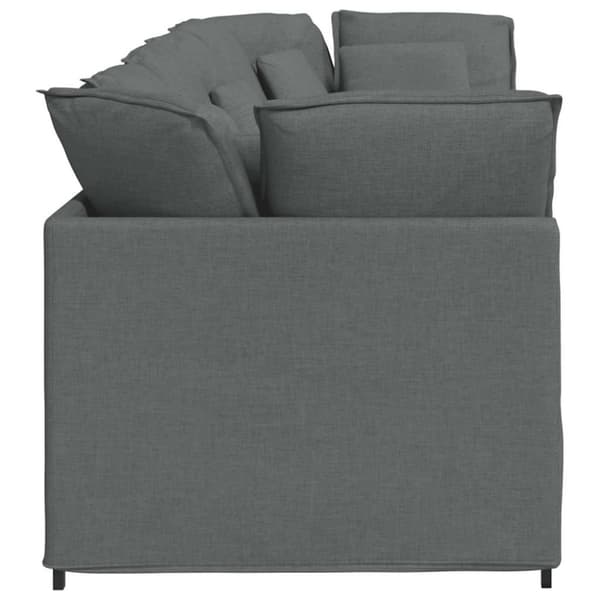 Modulsoffa med dynor i tyg mörkgrå
