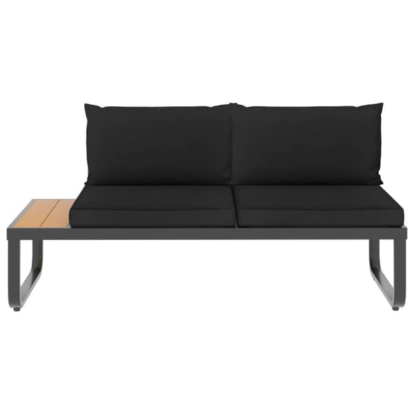 Hörnsoffa set med dynor 4 delar aluminium och WPC