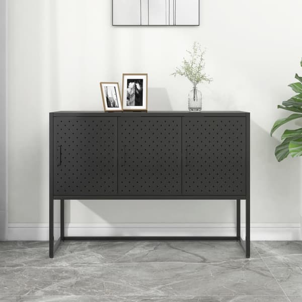 Skänk svart 105x35x75 cm stål
