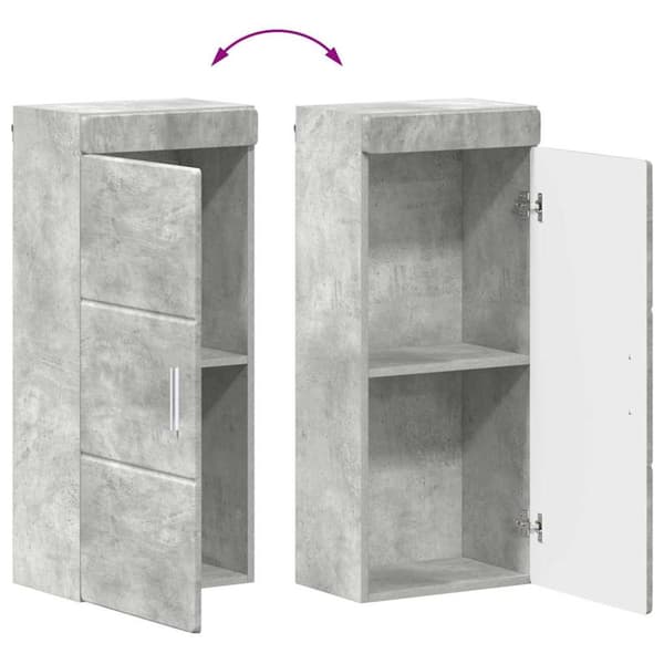 Badrumsmöbelset TULUM 4 pcs Betonggrå 60 x 34 x 63 cm