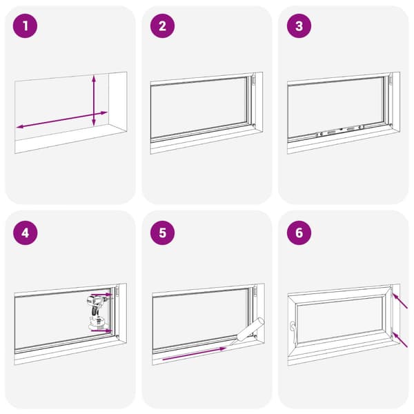 Källarfönster RISOR 100 x 60 cm PVC och glas Vit